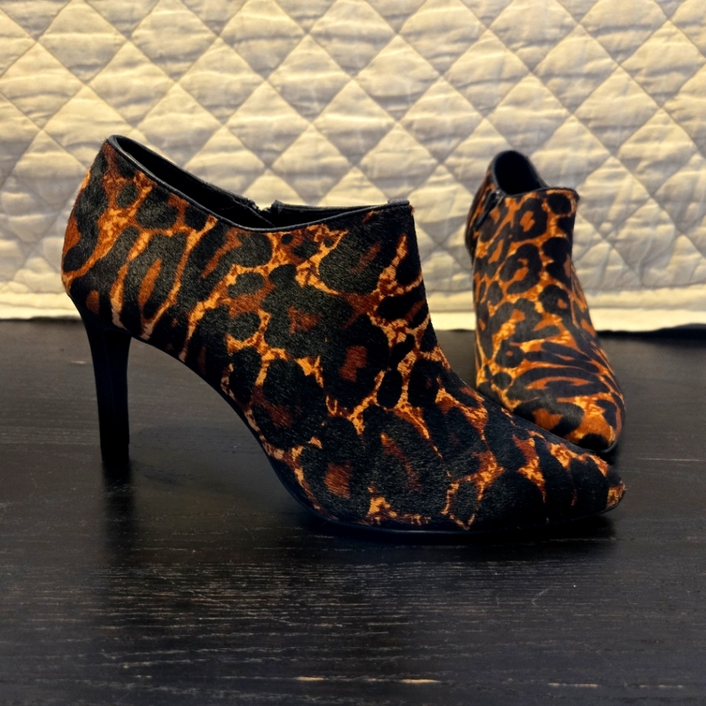 Antonio Melani Leopard Print Ankle Boots